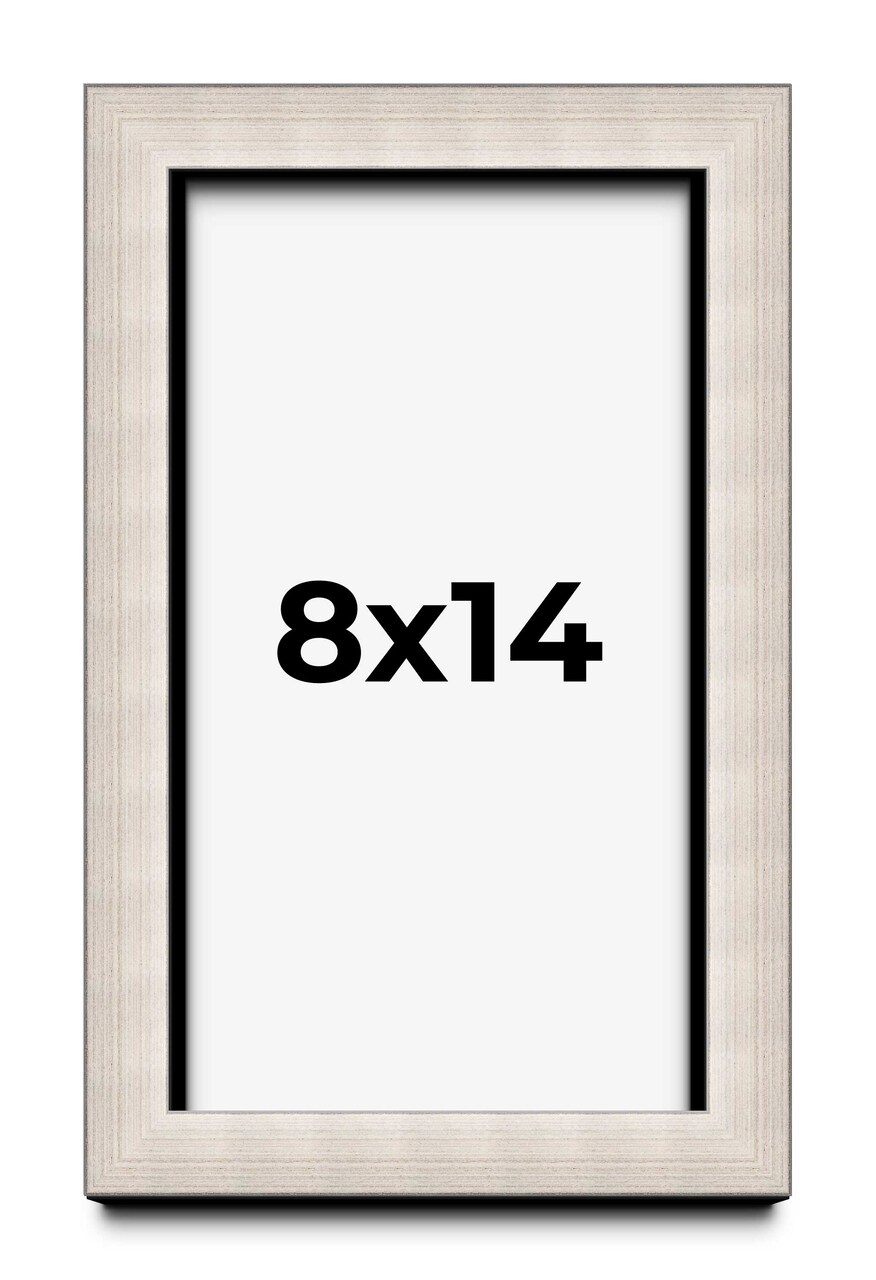 Photo Size Minimalist Shadow Box Silver Picture Frame - UV Acrylic, Backing, Hanging Hardware